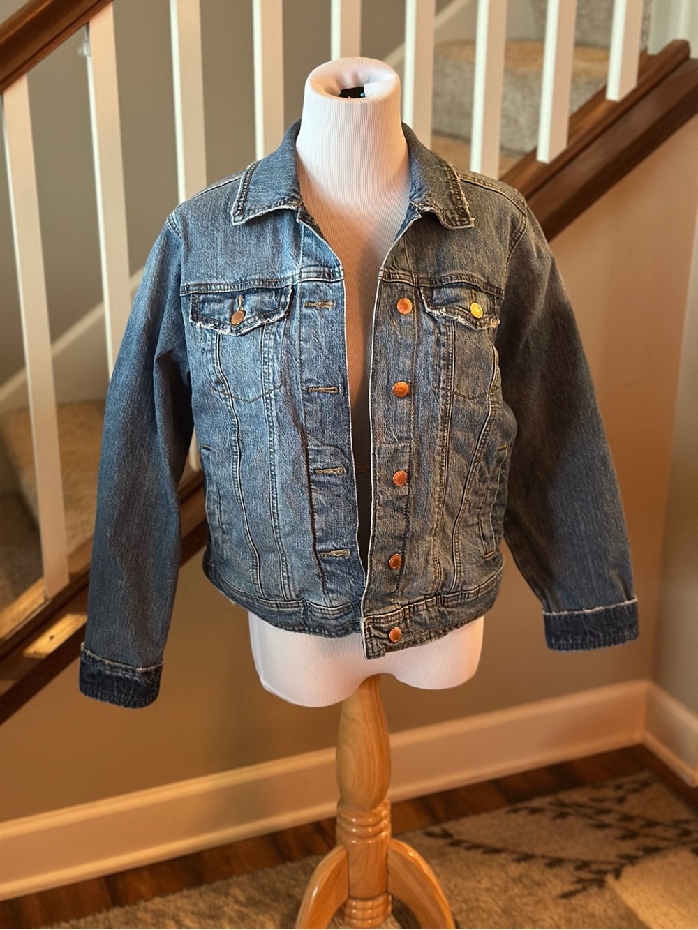 Universal Thread Light Blue Distressed Denim Jacket
